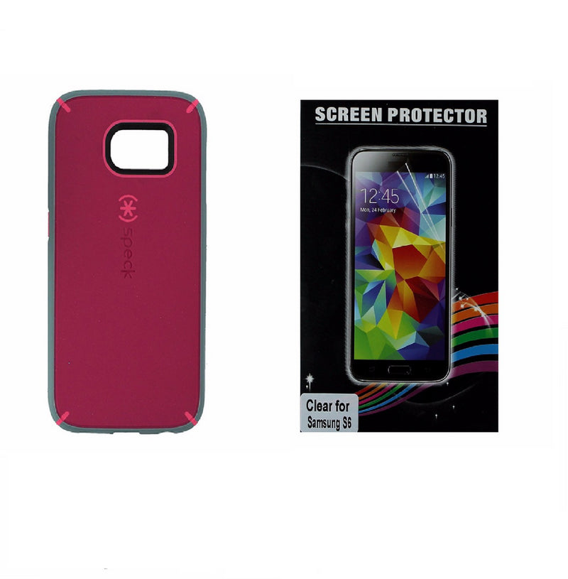 Screen Protector + Speck Fuchsia/Gray Case Bundle for Samsung Galaxy S6 - Speck - Simple Cell Shop, Free shipping from Maryland!