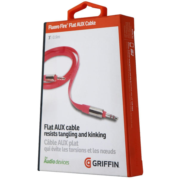 Griffin Universal 3Ft Tangle Free 3.5mm Audio Aux Cable for Music & More - Pink - Griffin - Simple Cell Shop, Free shipping from Maryland!