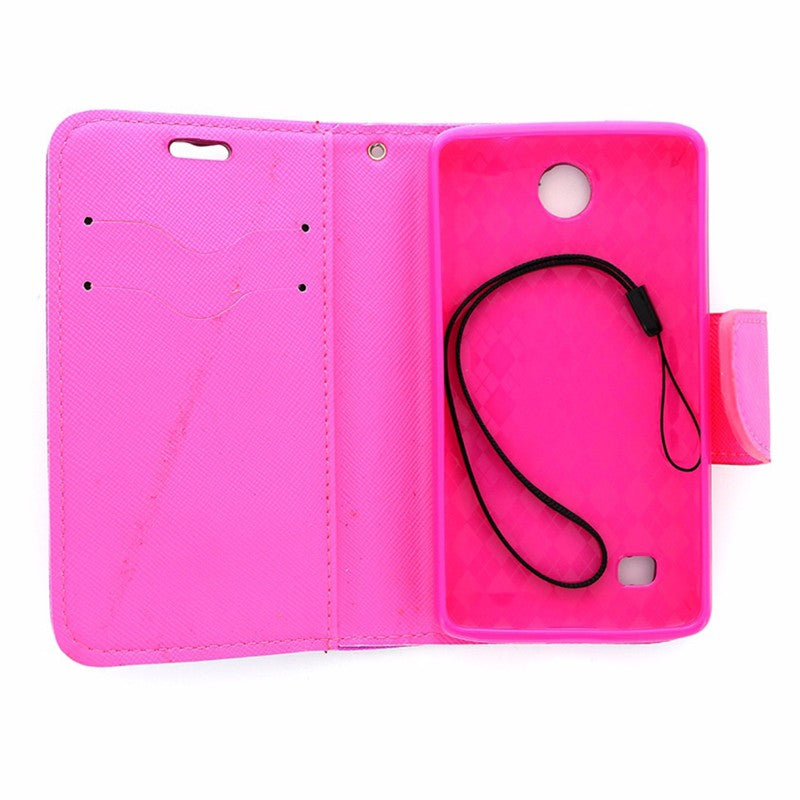 Flip Mobile Wallet Case for Unimax-Purple and Pink - Open Mobile - Simple Cell Shop, Free shipping from Maryland!