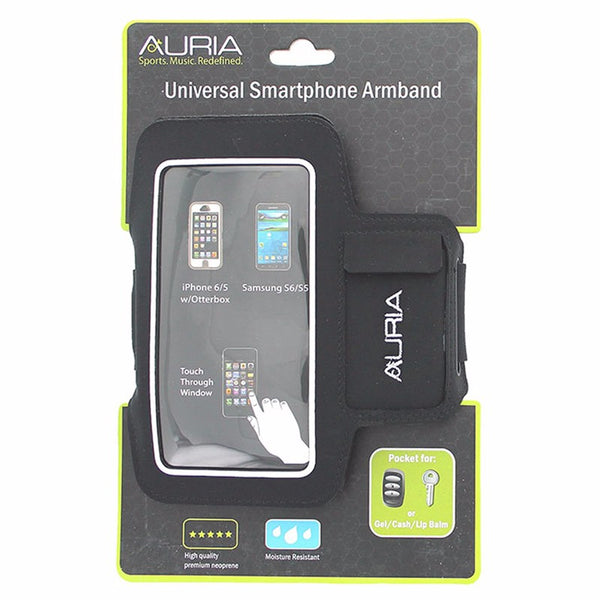 Auria Universal Smartphone Armband with Cash and Key Holder - Black - Auria - Simple Cell Shop, Free shipping from Maryland!