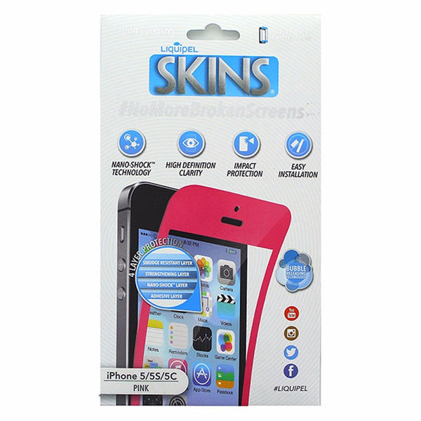 Liquipel Skins HD Clarity Pink Border Screen Protector for iPhone 5 5S 5C - Liquipel - Simple Cell Shop, Free shipping from Maryland!