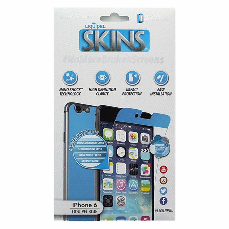 Liquipel Skins Full Body Screen Protector for iPhone 6 / 6S - Blue Border - Liquipel - Simple Cell Shop, Free shipping from Maryland!