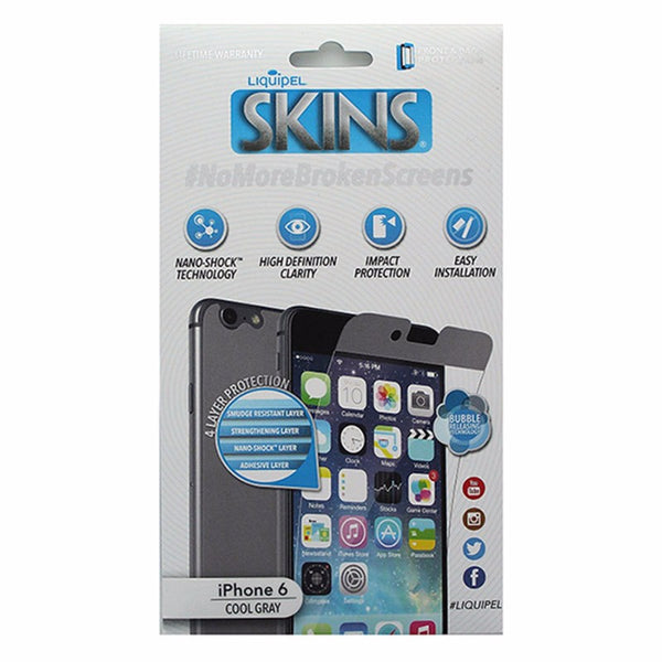 Liquipel Skins Front & Back Screen Protector for iPhone 6S / 6 - Gray Trim - Liquipel - Simple Cell Shop, Free shipping from Maryland!