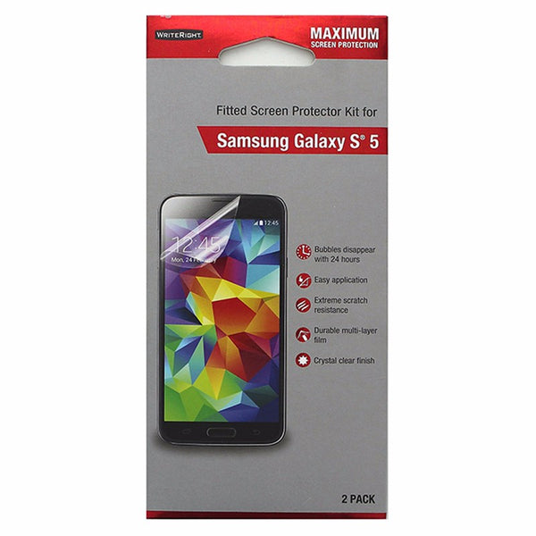 WriteRight 2-Pack Fitted Screen Protectors for Samsung Galaxy S5 - Clear - WriteRight - Simple Cell Shop, Free shipping from Maryland!
