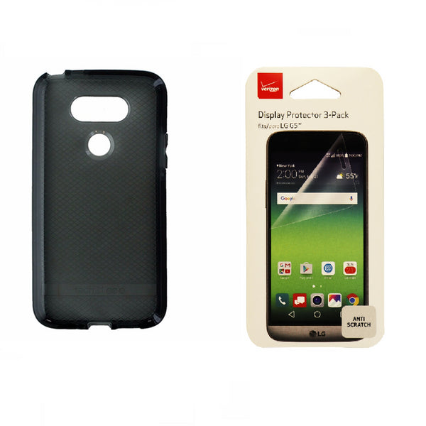 Tech21 Evo Check Smokey Black Gel Case + Verizon Screen Protector Pack for LG G5 - Tech21 - Simple Cell Shop, Free shipping from Maryland!