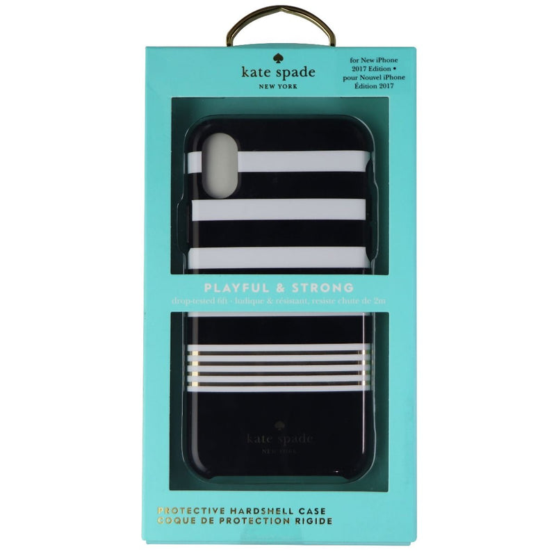Kate Spade Hardshell Case for Apple iPhone Xs/X - Black/White/Gold Stripe - Kate Spade - Simple Cell Shop, Free shipping from Maryland!