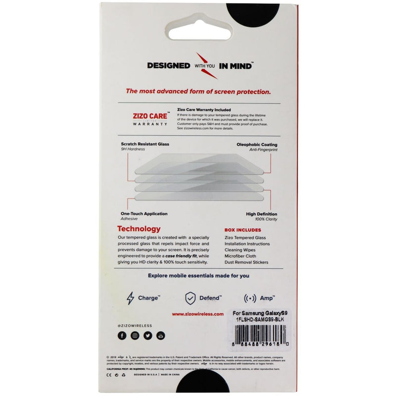 Zizo Tempered Glass Screen Protector for Samsung Galaxy S9 - Clear - Zizo - Simple Cell Shop, Free shipping from Maryland!