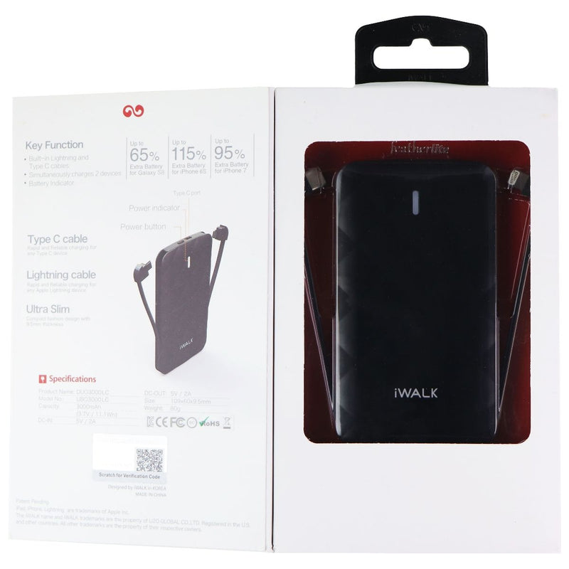 iWalk 3000mAh Ultra-Slim Backup Battery made for iPhone - Black - iWalk - Simple Cell Shop, Free shipping from Maryland!