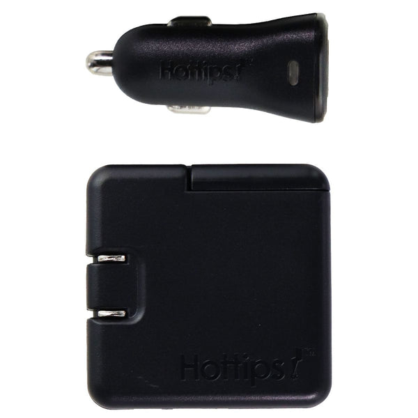 HotTips 12-Watt 2.4-Amp Dual USB Car Charger + Wall Charger - Black - Hottips - Simple Cell Shop, Free shipping from Maryland!