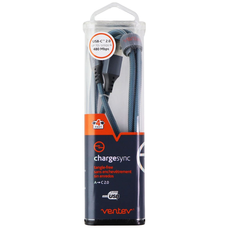 Ventev (4-Foot) ChargeSync Alloy Braided (USB-C) to USB Cable - Cobalt Blue - Ventev - Simple Cell Shop, Free shipping from Maryland!
