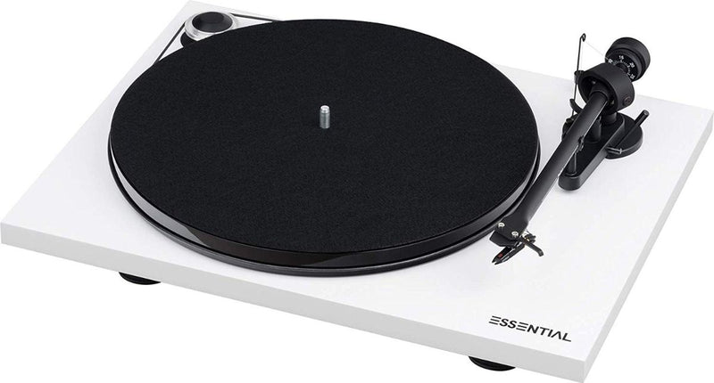 Pro-Ject Essential III Belt-Drive Turntable with Ortofon OM10 Cartridge - White - Pro-Ject - Simple Cell Shop, Free shipping from Maryland!
