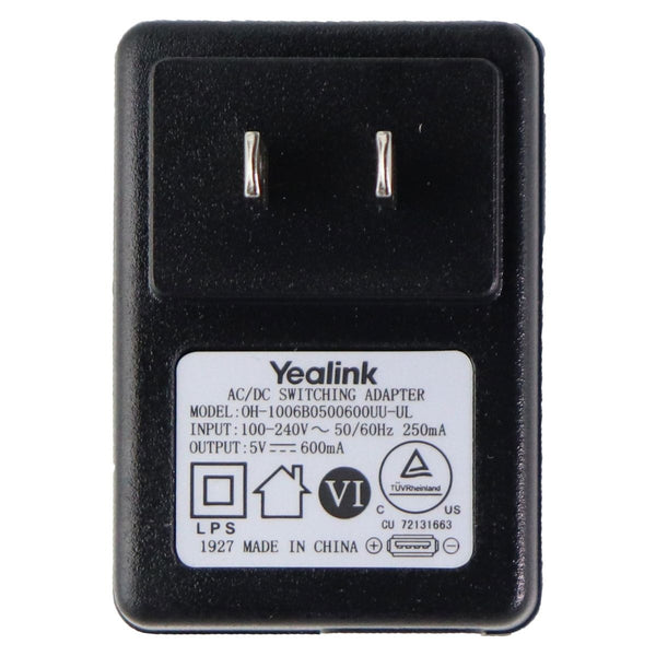 Yealink (0H - 1006B0500600UU - UL)  5V 0.6A Wall Adapter for USB Devices - Black - Yealink - Simple Cell Shop, Free shipping from Maryland!