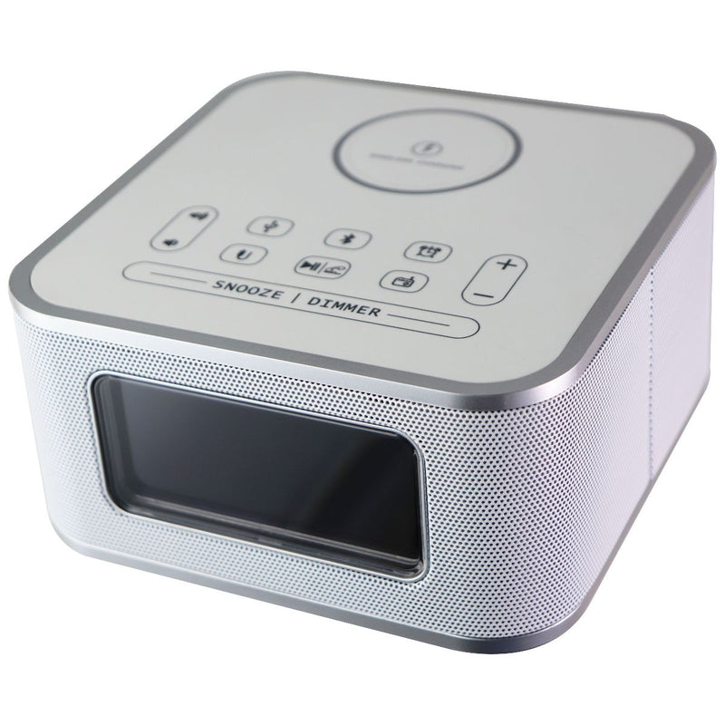 Homtime D2-QI Bluetooth Speaker & Alarm Clock with Wireless Charging - White - Homtime - Simple Cell Shop, Free shipping from Maryland!