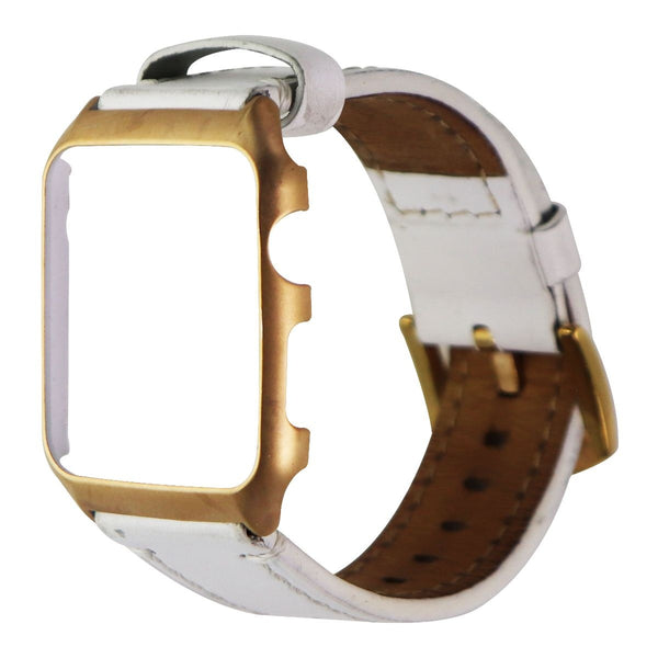 Simpeak Metal Frame Case + Leather Band for Apple Watch 42mm 3/2/1 - White/Gold - Simpeak - Simple Cell Shop, Free shipping from Maryland!