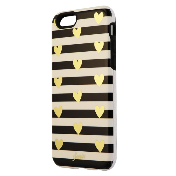 Sonix Inlay Series Dual Layer Case for iPhone 6s/6 - Black/White/Gold Hearts