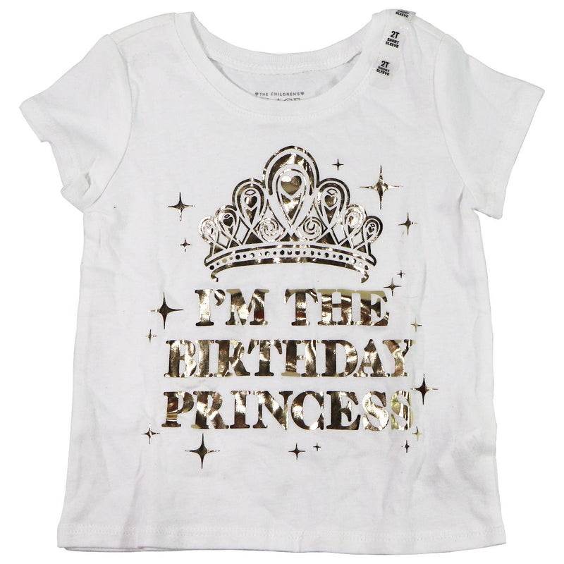The Childrens Place - T-Shirt Toddler (2T) - White/Gold Birthday Princess