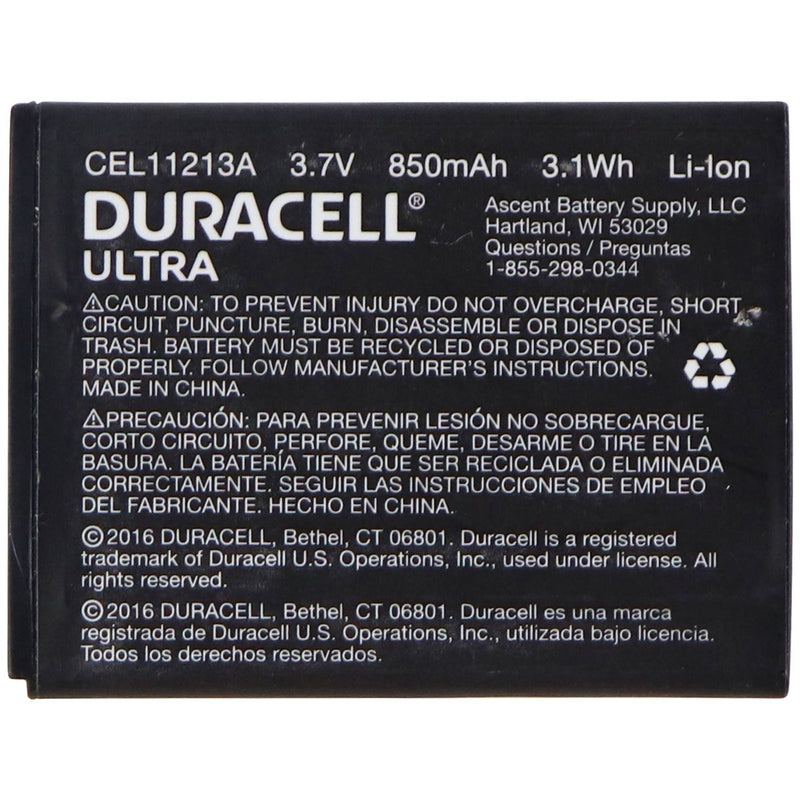 Duracell Ultra 3.7V Rechargeable 850mAh Battery - Black (CEL11213A) - Duracell - Simple Cell Shop, Free shipping from Maryland!