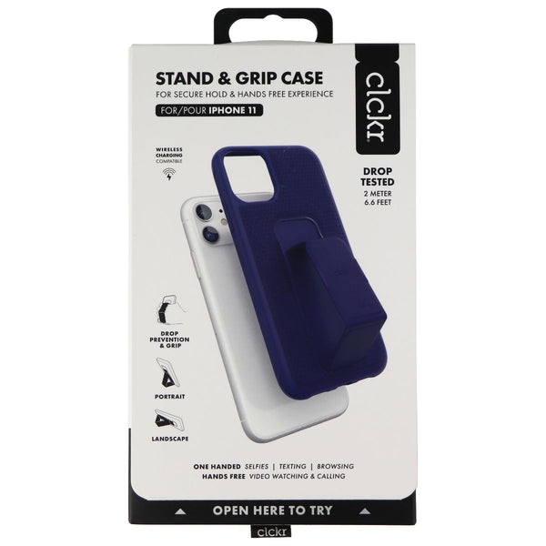 Clckr Stand & Grip Series Hard Case for Apple iPhone 11 Smartphones - Blue - Clckr - Simple Cell Shop, Free shipping from Maryland!
