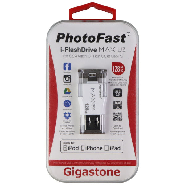 Gigastone (128GB) MFi Portable USB 3.0 Flash Drive for iPhone & iPad - White - Gigastone - Simple Cell Shop, Free shipping from Maryland!