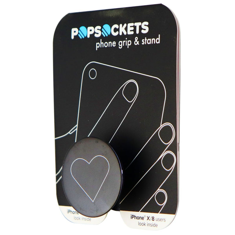 PopSockets: Collapsible Grip & Stand for Phones and Tablets - White Heart Black - PopSockets - Simple Cell Shop, Free shipping from Maryland!