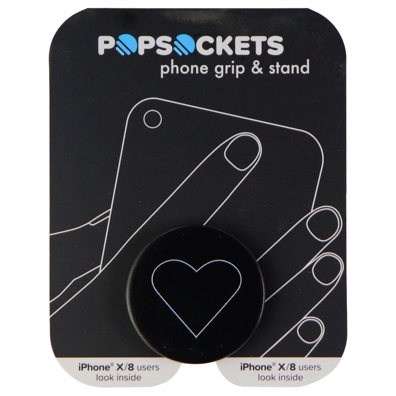 PopSockets: Collapsible Grip & Stand for Phones and Tablets - White Heart Black - PopSockets - Simple Cell Shop, Free shipping from Maryland!