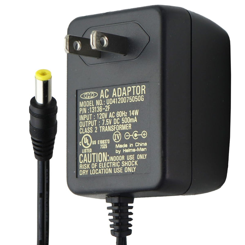 Helms-Man (14 Watt) 7.5V/0.5A AC Adapter - Black (UD4120075050G) - Helms-Man - Simple Cell Shop, Free shipping from Maryland!