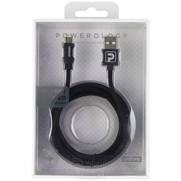 Powerology (6-Foot)  USB to Micro-USB Charge/Sync Braided Cable - Black - Powerology - Simple Cell Shop, Free shipping from Maryland!