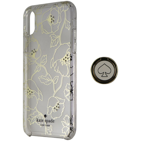 Kate Spade Ring Stand & Protective Hardshell Case for iPhone X - Clear/Gold - Kate Spade - Simple Cell Shop, Free shipping from Maryland!
