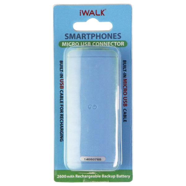 iWalk 5V/1A (2600mAh) Rechargeable Backup Battery with Micro-USB - Blue - iWalk - Simple Cell Shop, Free shipping from Maryland!