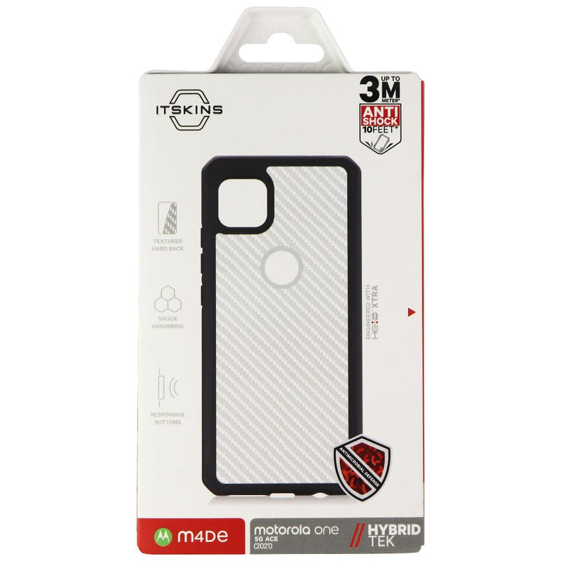 ITSKINS Hybrid TEK Case for Motorola Moto One 5G Ace 2021 - Black/Clear - ITSKINS - Simple Cell Shop, Free shipping from Maryland!