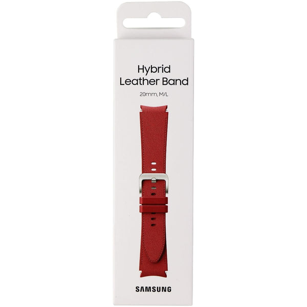 Samsung Hybrid Leather Band for Galaxy Watch4 & Later (20mm) M/L - Red - Samsung - Simple Cell Shop, Free shipping from Maryland!