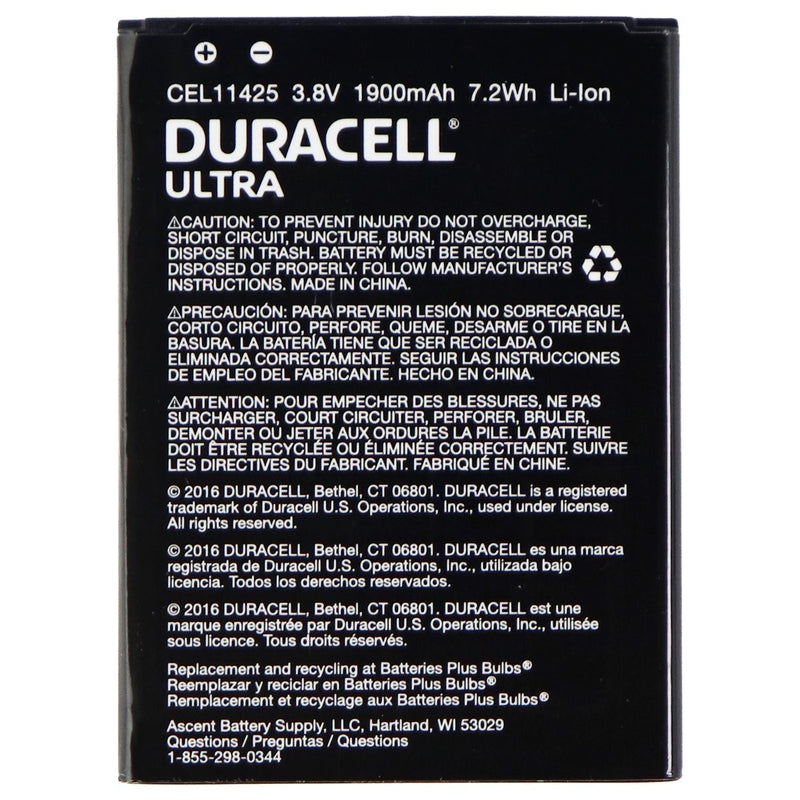 Duracell Ultra OEM Rechargeable 3.8V 1900mAh Battery (CEL11425) Black - Duracell - Simple Cell Shop, Free shipping from Maryland!