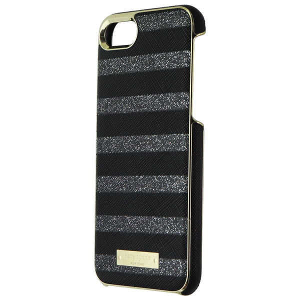 Kate Spade Wrap Glitter Stripe Case for iPhone 8 - Black Saffiano/Silver Glitter - Incipio - Simple Cell Shop, Free shipping from Maryland!