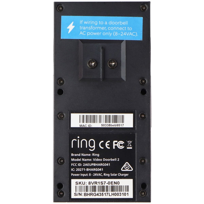 Ring Video Doorbell 2 - Doorbell Unit Only - Silver (8VR1S7-0EN0) / No Battery - Ring - Simple Cell Shop, Free shipping from Maryland!