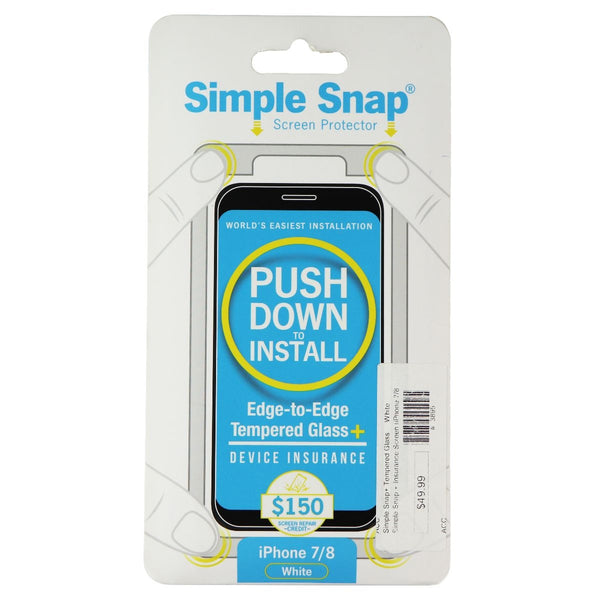 Simple Snap Tempered Glass Screen Protector for Apple iPhone 8/7 - White - Simple Snap - Simple Cell Shop, Free shipping from Maryland!