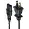 JI-HAW Two Prong AC Power Cord (JHT-031) - Black (7A/125V) - JI-HAW - Simple Cell Shop, Free shipping from Maryland!