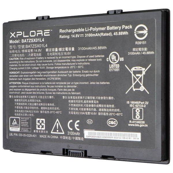 Zebra XPLORE BATZSX01L4 Rechargeable Li-Polymer Battery (14.8V/45.88Wh/3100mAh) - Zebra - Simple Cell Shop, Free shipping from Maryland!