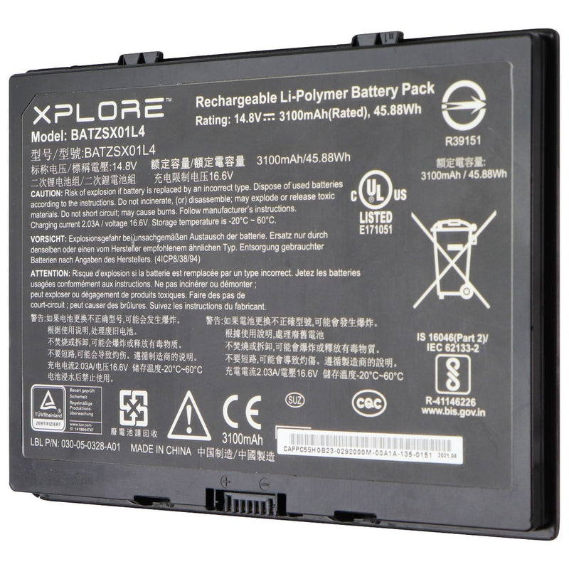 Zebra XPLORE BATZSX01L4 Rechargeable Li-Polymer Battery (14.8V/45.88Wh/3100mAh) - Zebra - Simple Cell Shop, Free shipping from Maryland!