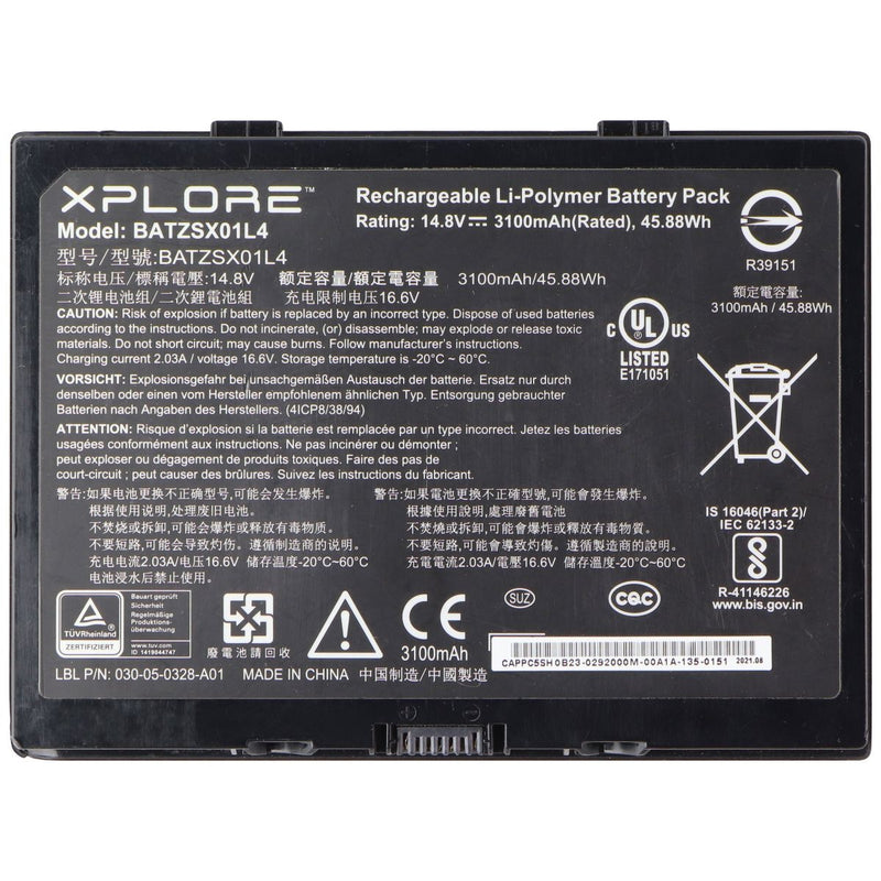 Zebra XPLORE BATZSX01L4 Rechargeable Li-Polymer Battery (14.8V/45.88Wh/3100mAh) - Zebra - Simple Cell Shop, Free shipping from Maryland!