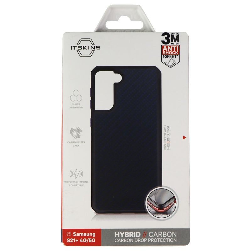 ITSKINS Hybrid Carbon Series Hard Case for Samsung Galaxy (S21+) - Black/Blue - ITSKINS - Simple Cell Shop, Free shipping from Maryland!