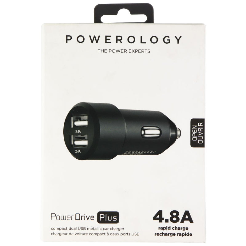 Powerology PowerDrive Plus Compact Dual USB Metallic Car Charger - Black - Powerology - Simple Cell Shop, Free shipping from Maryland!