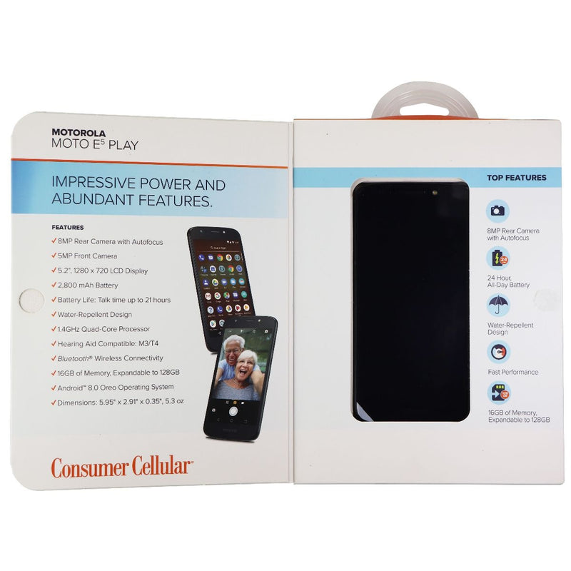Motorola Moto E5 Play (5.2-inch) (XT1921-2) Consumer Cellular PP - 16GB/Black - Motorola - Simple Cell Shop, Free shipping from Maryland!