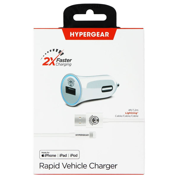 HyperGear Single Port 2.4A USB Car Charger & 4FT USB to 8-Pin Cable - White - HyperGear - Simple Cell Shop, Free shipping from Maryland!