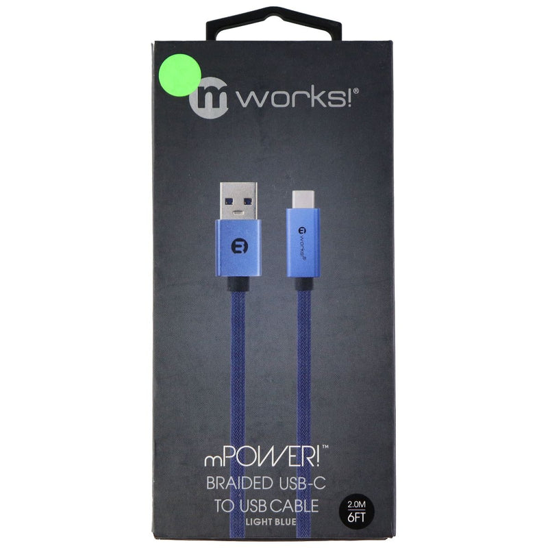 mWorks! mPower! 6-Foot (USB-C) to USB Braided Cable - Light Blue - mWorks! - Simple Cell Shop, Free shipping from Maryland!