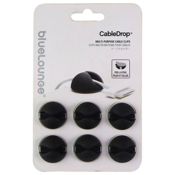 Bluelounge CableDrop Multi-Purpose Cable Clips (6-Pack) - Black - Bluelounge - Simple Cell Shop, Free shipping from Maryland!