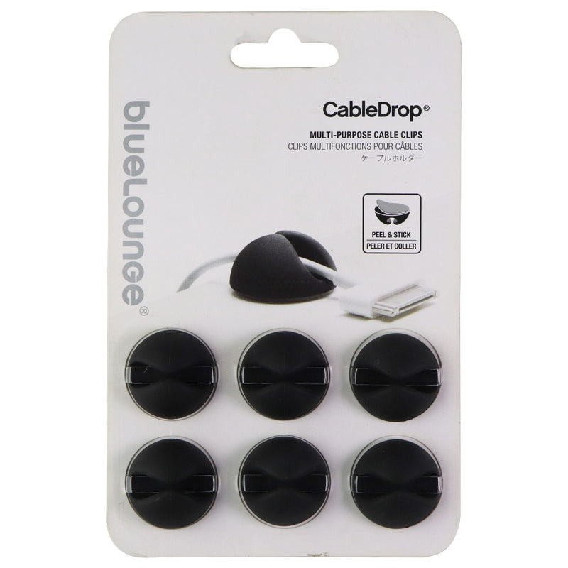Bluelounge CableDrop Multi-Purpose Cable Clips (6-Pack) - Black - Bluelounge - Simple Cell Shop, Free shipping from Maryland!