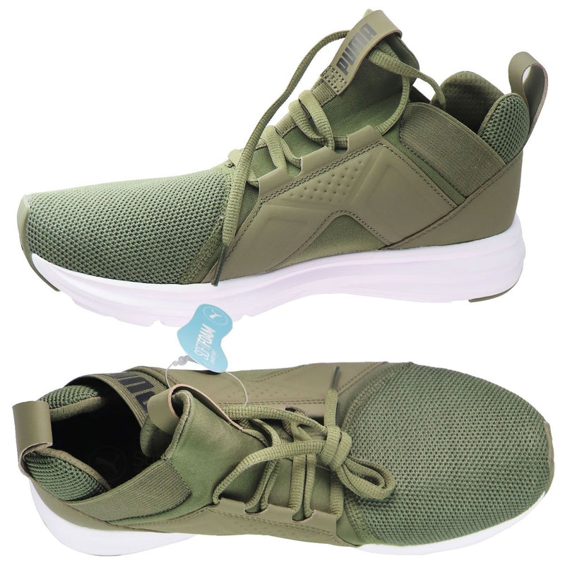 PUMA Mens Enzo Mesh Sneaker - Olive Night White / Green - Size 8 M US - Puma - Simple Cell Shop, Free shipping from Maryland!