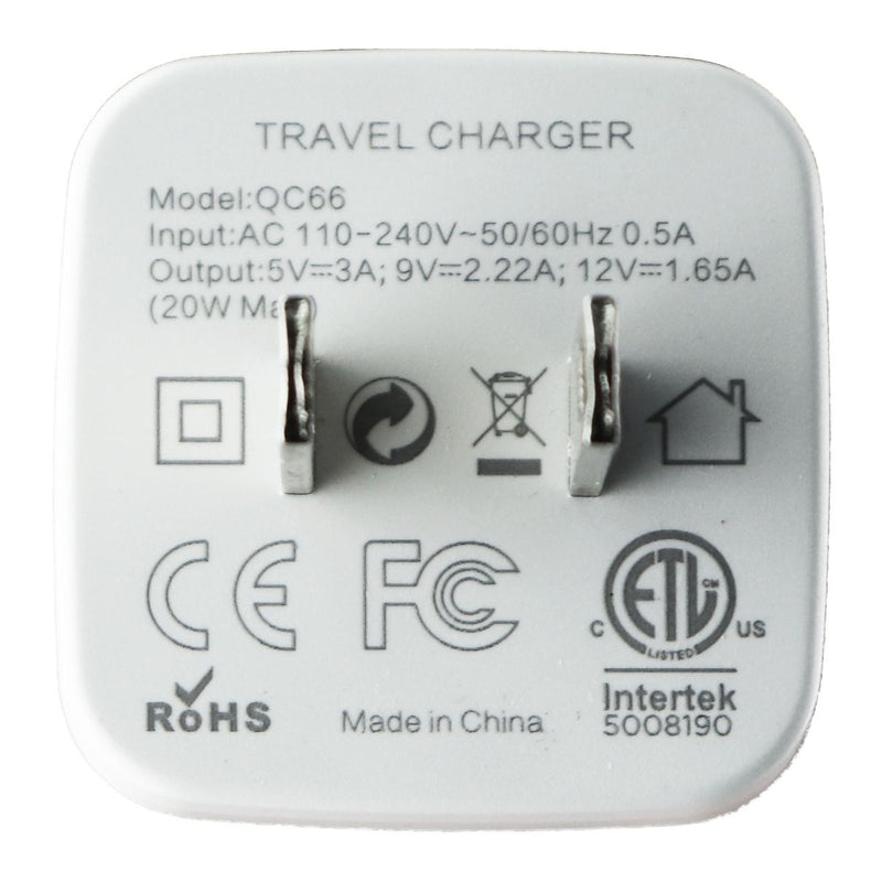 PowerPeak (20W) Compact Fast Charge (USB-C) PD Wall Charger - White (QC66) - PowerPeak - Simple Cell Shop, Free shipping from Maryland!