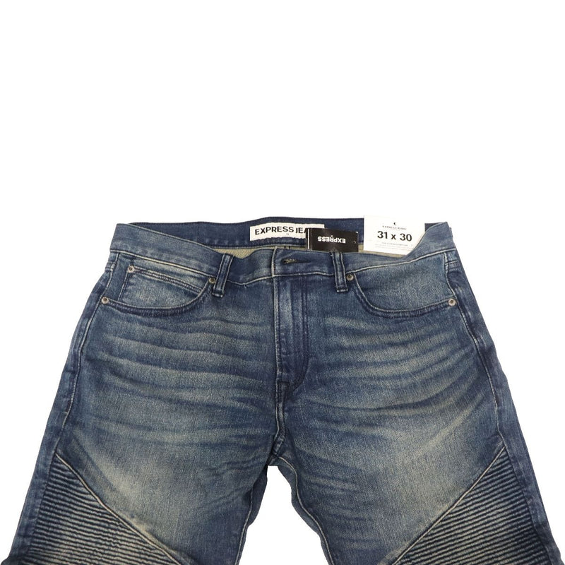 Express Jeans Mens Slim Fit Skinny/Stretch (W31 x L30) - Demin Blue/Blue Stitch - Express - Simple Cell Shop, Free shipping from Maryland!