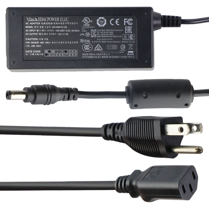 EDACPOWER AC Adapter (12V/6A) Wall Charger/Power Supply - Black (EA10681U-120) - EDACPOWER - Simple Cell Shop, Free shipping from Maryland!